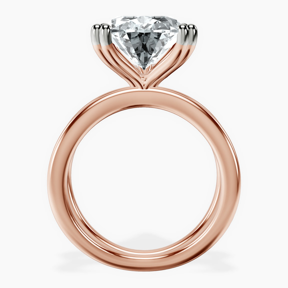 14kt Rose Gold Stella Criss Cross Solitaire Lab Diamond Ring side right image one