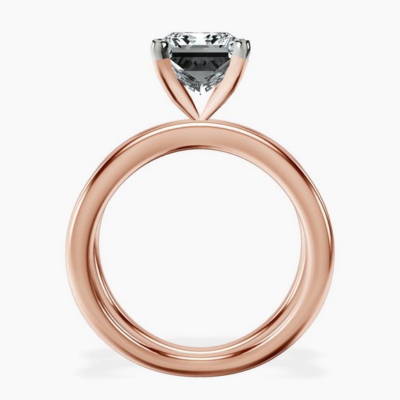10kt Rose Gold Stella Criss Cross Solitaire Lab Diamond Ring side right image one