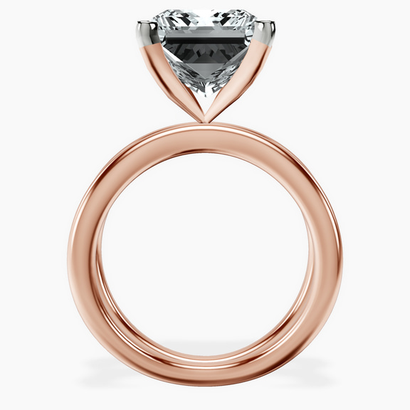14kt Rose Gold Stella Criss Cross Solitaire Lab Diamond Ring side right image one