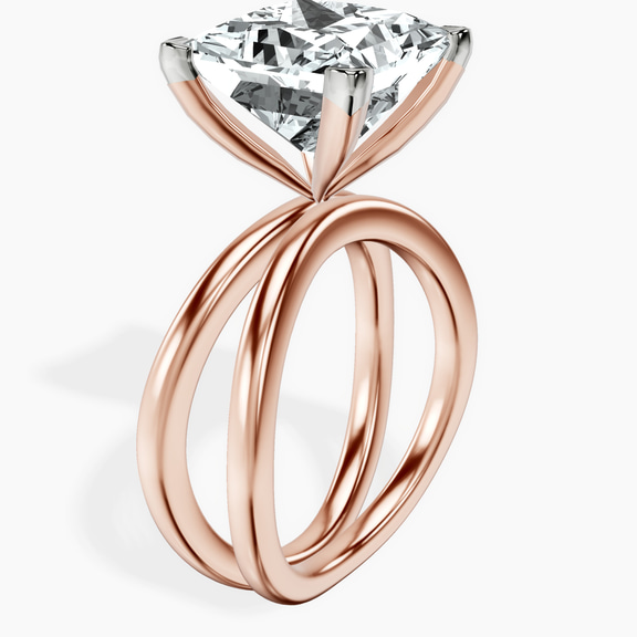 10kt Rose Gold Stella Criss Cross Solitaire Lab Diamond Ring standing product image one