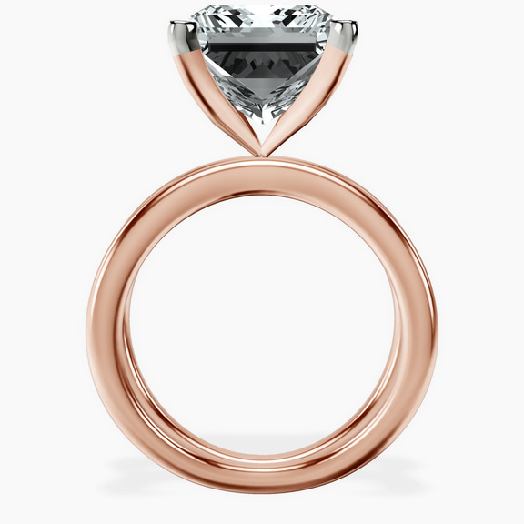 10kt Rose Gold Stella Criss Cross Solitaire Lab Diamond Ring side right image one