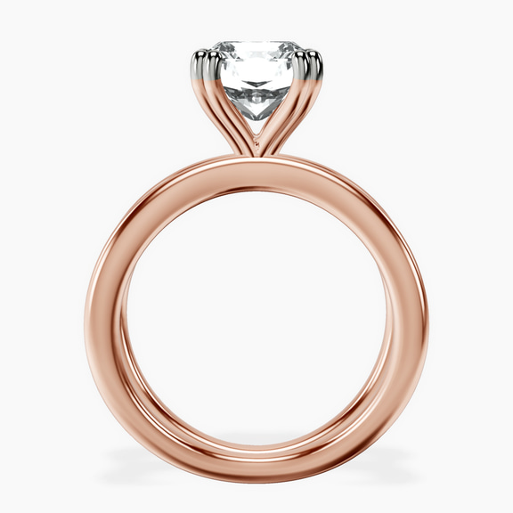 10kt Rose Gold Stella Criss Cross Solitaire Lab Diamond Ring side right image one