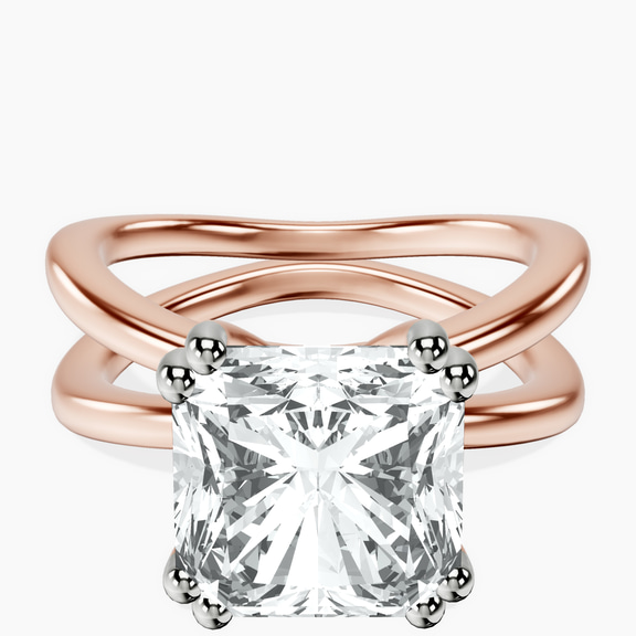 10kt Rose Gold Stella Criss Cross Solitaire Lab Diamond Ring front image