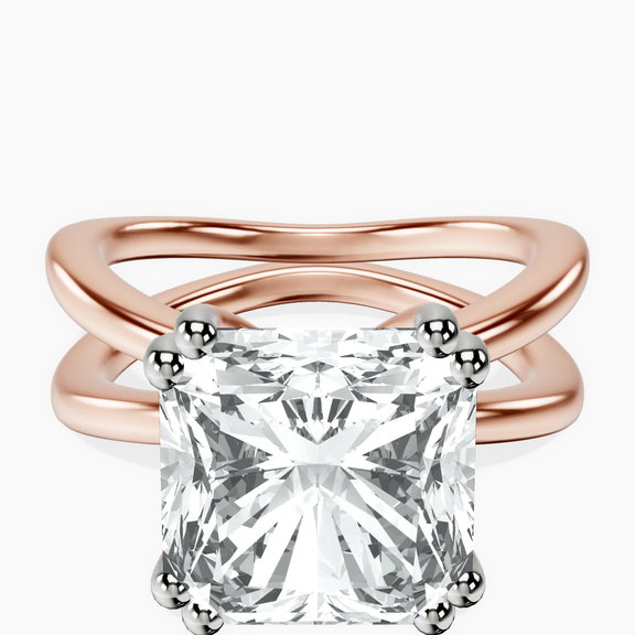 14kt Rose Gold Stella Criss Cross Solitaire Lab Diamond Ring front image