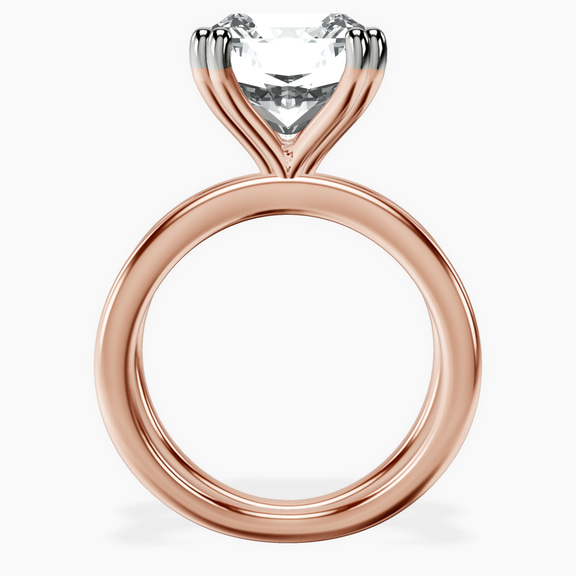 18kt Rose Gold Stella Criss Cross Solitaire Lab Diamond Ring side right image one