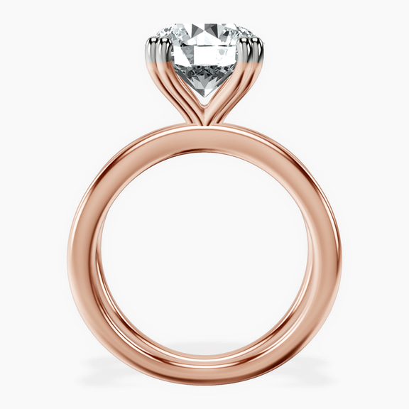 10kt Rose Gold Stella Criss Cross Solitaire Lab Diamond Ring side right image one