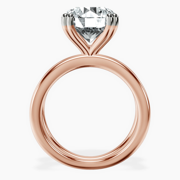 14kt Rose Gold Stella Criss Cross Solitaire Lab Diamond Ring side right image one