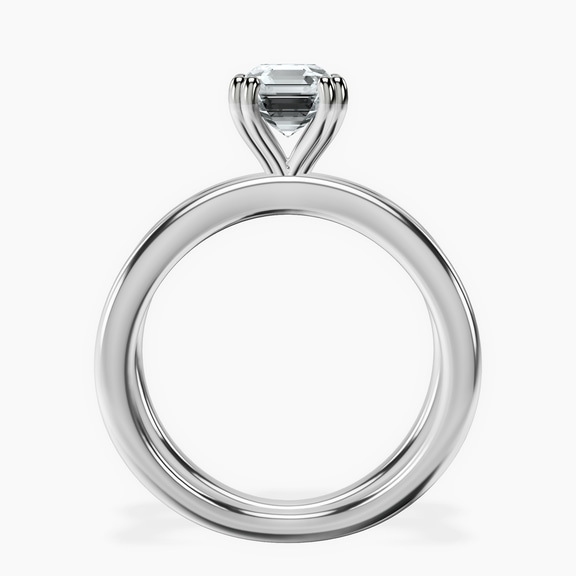 14kt White Gold Stella Criss Cross Solitaire Lab Diamond Ring side right image one