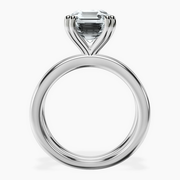 14kt White Gold Stella Criss Cross Solitaire Lab Diamond Ring side right image one