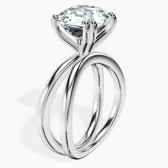 14kt White Gold Stella Criss Cross Solitaire Lab Diamond Ring standing product image one