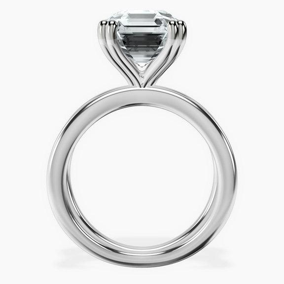 14kt White Gold Stella Criss Cross Solitaire Lab Diamond Ring side right image one