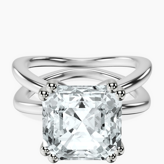 14kt White Gold Stella Criss Cross Solitaire Lab Diamond Ring front image