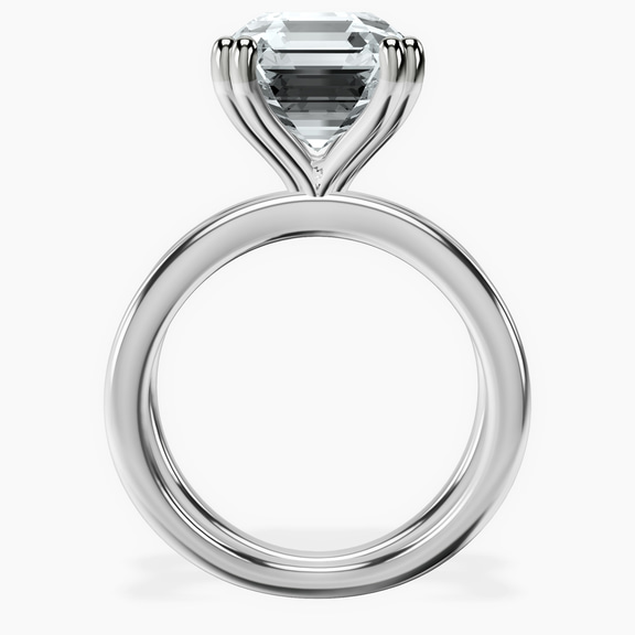 14kt White Gold Stella Criss Cross Solitaire Lab Diamond Ring side right image one