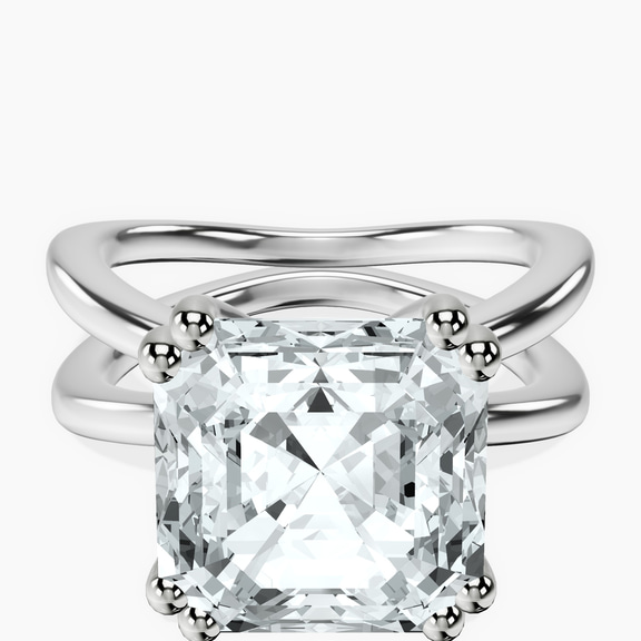 14kt White Gold Stella Criss Cross Solitaire Lab Diamond Ring front image