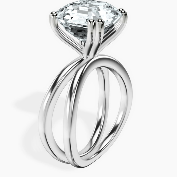 14kt White Gold Stella Criss Cross Solitaire Lab Diamond Ring standing product image one