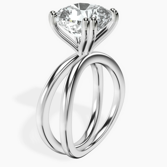 14kt White Gold Stella Criss Cross Solitaire Lab Diamond Ring standing product image one