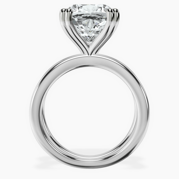 14kt White Gold Stella Criss Cross Solitaire Lab Diamond Ring side right image one