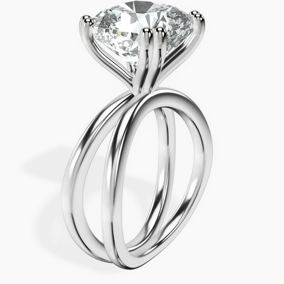 14kt White Gold Stella Criss Cross Solitaire Lab Diamond Ring standing product image one