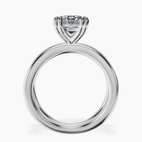 14kt White Gold Stella Criss Cross Solitaire Lab Diamond Ring side right image one