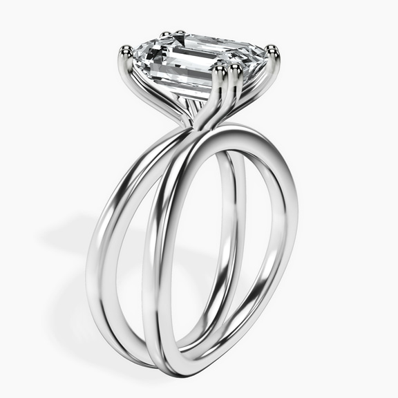 14kt White Gold Stella Criss Cross Solitaire Lab Diamond Ring standing product image one