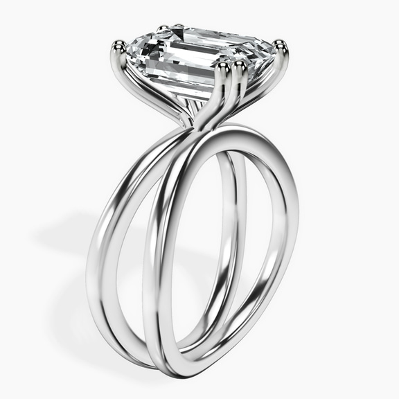 14kt White Gold Stella Criss Cross Solitaire Lab Diamond Ring standing product image one