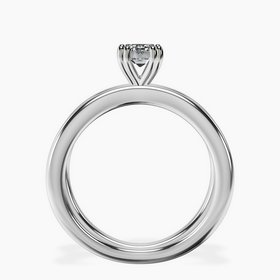 14kt White Gold Stella Criss Cross Solitaire Lab Diamond Ring side right image one