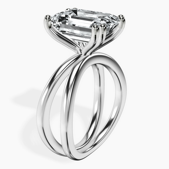 14kt White Gold Stella Criss Cross Solitaire Lab Diamond Ring standing product image one