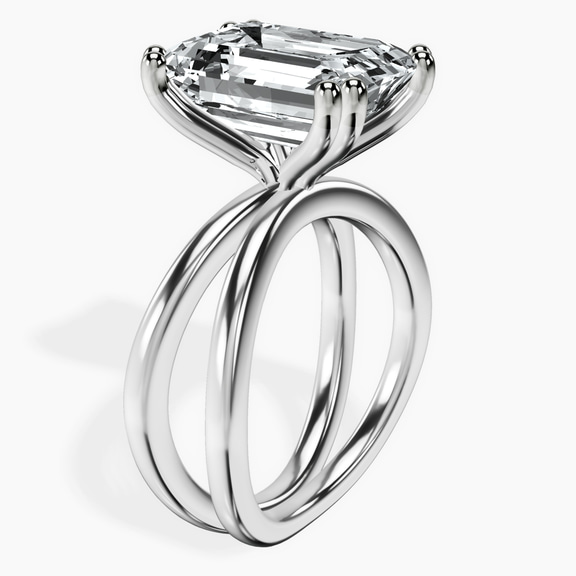14kt White Gold Stella Criss Cross Solitaire Lab Diamond Ring standing product image one