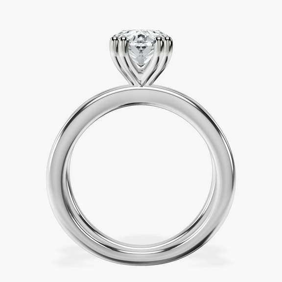 14kt White Gold Stella Criss Cross Solitaire Lab Diamond Ring side right image one