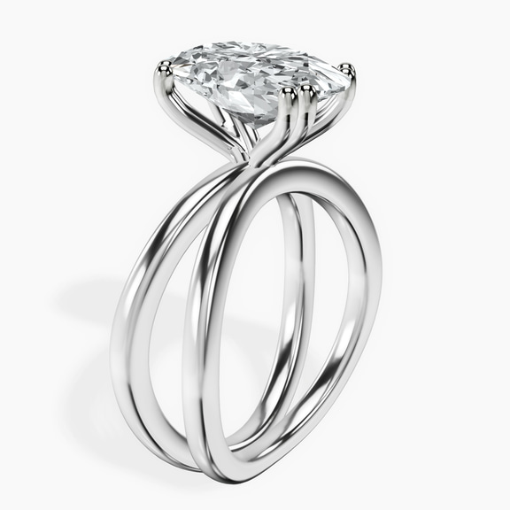 14kt White Gold Stella Criss Cross Solitaire Lab Diamond Ring standing product image one