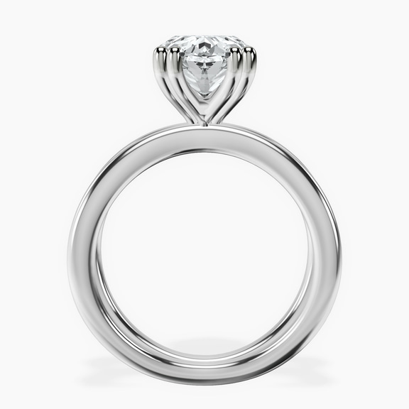 14kt White Gold Stella Criss Cross Solitaire Lab Diamond Ring side right image one
