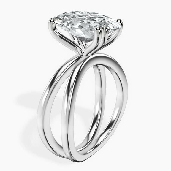 14kt White Gold Stella Criss Cross Solitaire Lab Diamond Ring standing product image one