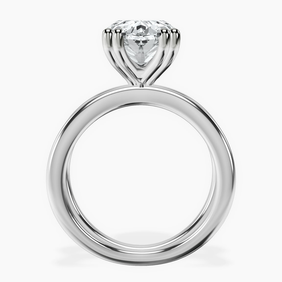 14kt White Gold Stella Criss Cross Solitaire Lab Diamond Ring side right image one