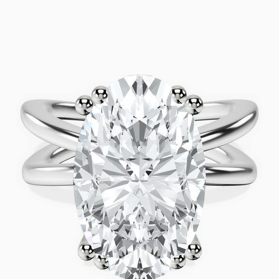 14kt White Gold Stella Criss Cross Solitaire Lab Diamond Ring front image