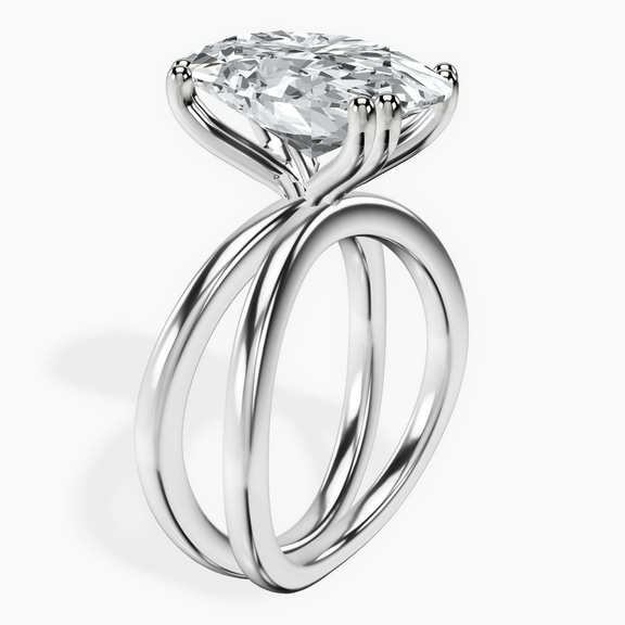 14kt White Gold Stella Criss Cross Solitaire Lab Diamond Ring standing product image one
