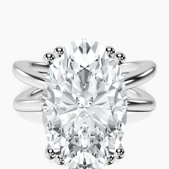 14kt White Gold Stella Criss Cross Solitaire Lab Diamond Ring front image