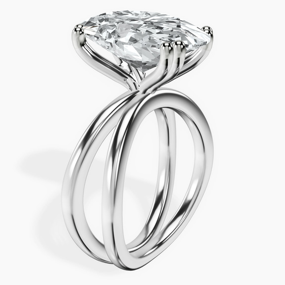 14kt White Gold Stella Criss Cross Solitaire Lab Diamond Ring standing product image one