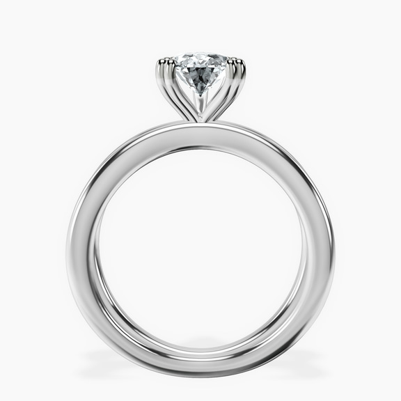 14kt White Gold Stella Criss Cross Solitaire Lab Diamond Ring side right image one