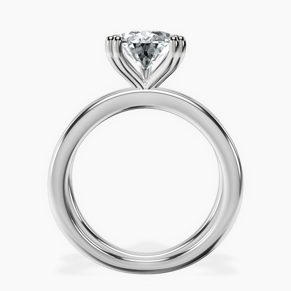 14kt White Gold Stella Criss Cross Solitaire Lab Diamond Ring side right image one