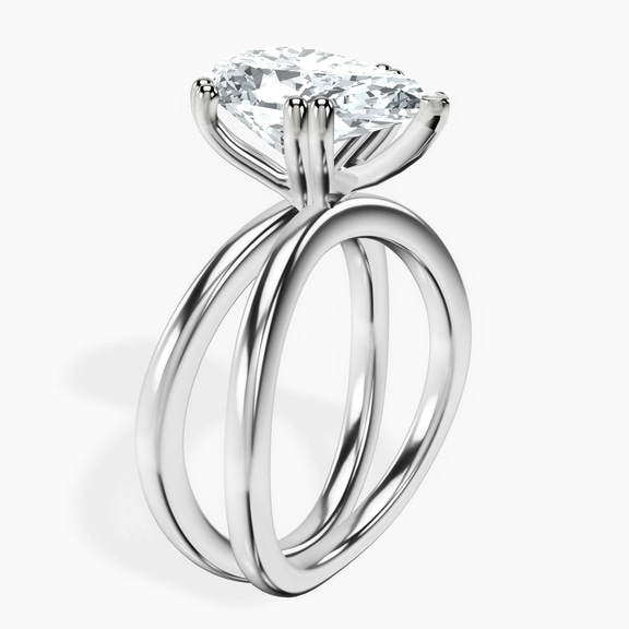 14kt White Gold Stella Criss Cross Solitaire Lab Diamond Ring standing product image one