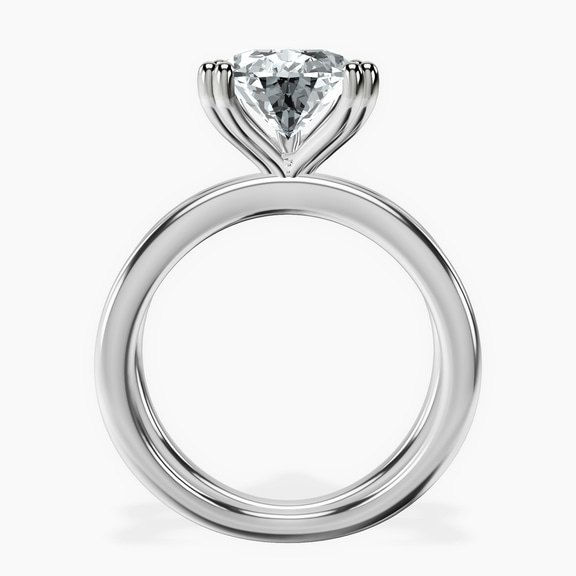 14kt White Gold Stella Criss Cross Solitaire Lab Diamond Ring side right image one