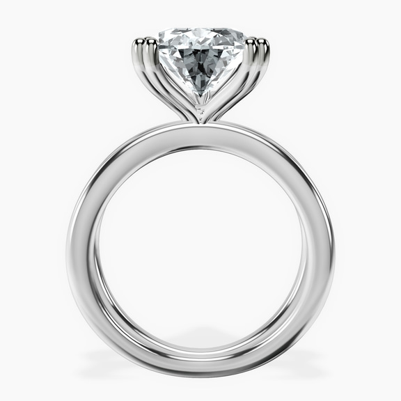 14kt White Gold Stella Criss Cross Solitaire Lab Diamond Ring side right image one