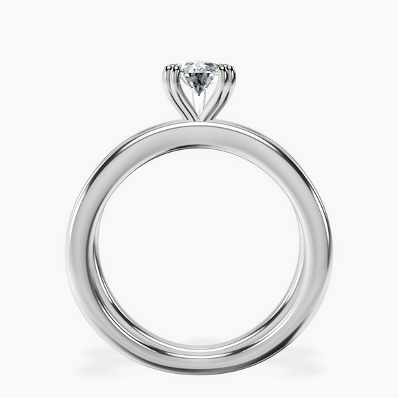 14kt White Gold Stella Criss Cross Solitaire Lab Diamond Ring side right image one