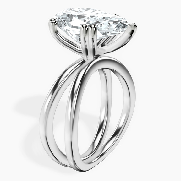 14kt White Gold Stella Criss Cross Solitaire Lab Diamond Ring standing product image one