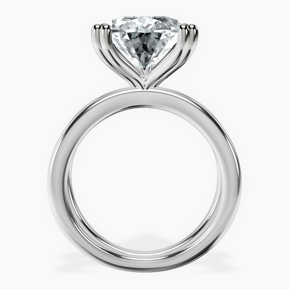 14kt White Gold Stella Criss Cross Solitaire Lab Diamond Ring side right image one