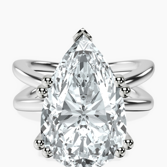 14kt White Gold Stella Criss Cross Solitaire Lab Diamond Ring front image