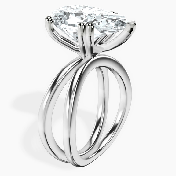 14kt White Gold Stella Criss Cross Solitaire Lab Diamond Ring standing product image one