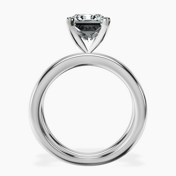 14kt White Gold Stella Criss Cross Solitaire Lab Diamond Ring side right image one