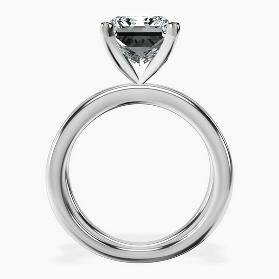 14kt White Gold Stella Criss Cross Solitaire Lab Diamond Ring side right image one