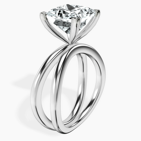 14kt White Gold Stella Criss Cross Solitaire Lab Diamond Ring standing product image one